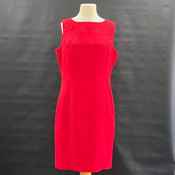 Laura Scott.  Fitted Red Damask Dress - Picture 1 of 8